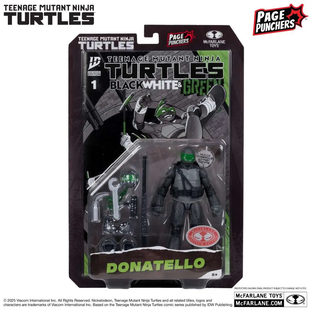 TEENAGE MUTANT NINJA TURTLES 5inch DONATELLO FIGURE WITH COMIC (B,W&G VARIANT)