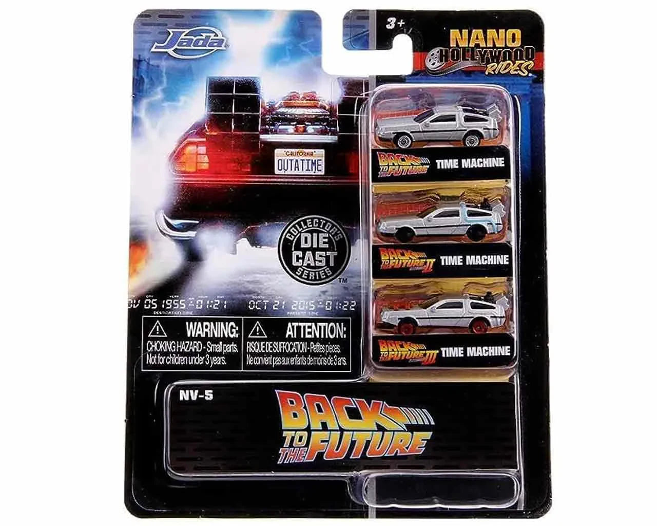 BACK TO THE FUTURE - 1982 DE LOREAN DMC 12 -  3 CARS SET - DIE-CAST NANO MODELS