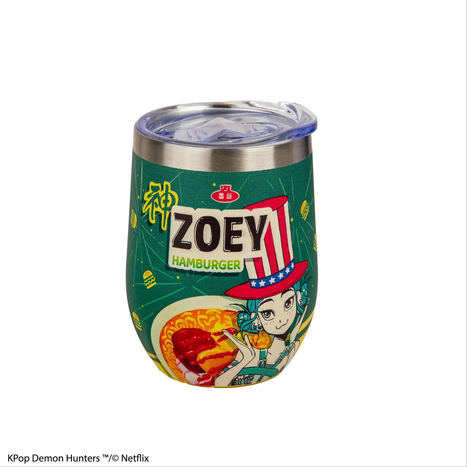 KPOP DEMON HUNTERS ZOEY HAMBURGER THERMAL TRAVEL MUG