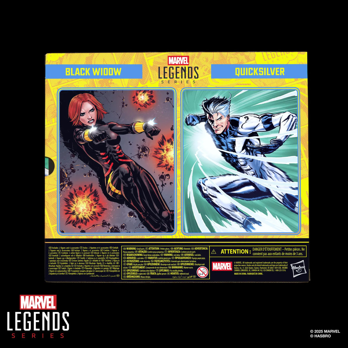 MARVEL LEGENDS AVENGERS BLACK WIDOW AND QUICKSILVER ACTION FIGURES