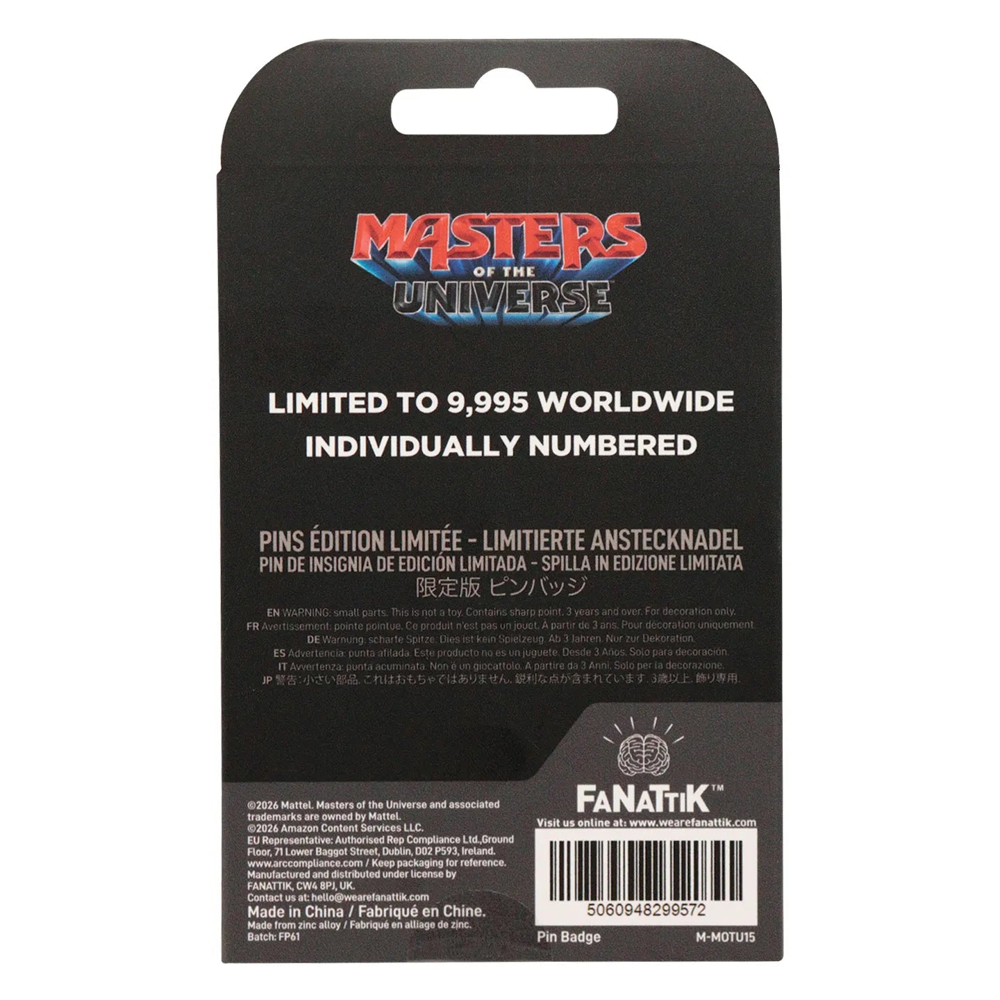 MASTERS OF THE UNIVERSE HE-MAN LIMITED EDITION PIN BADGE