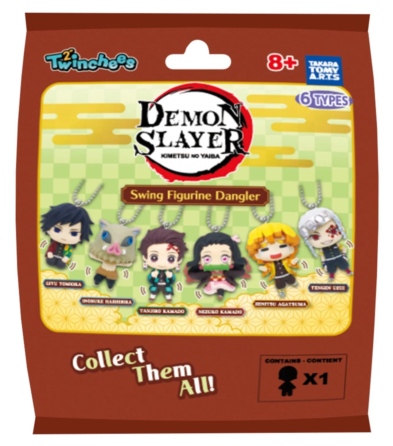 DEMON SLAYER TWINCHEES  SWING FIGURINE DANGLER DISPLAY (24)