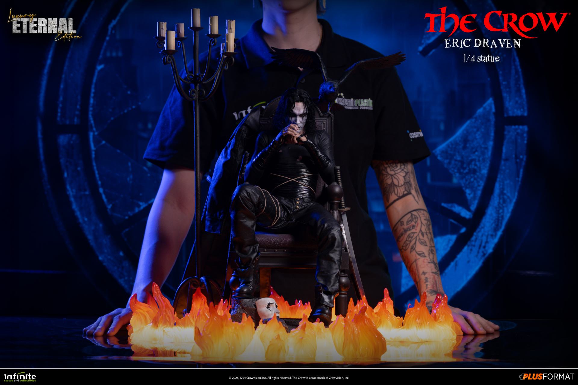 THE CROW ERIC DRAVEN LUXURY ETERNAL EDITION 1/4 PLUS FORMAT STATUE