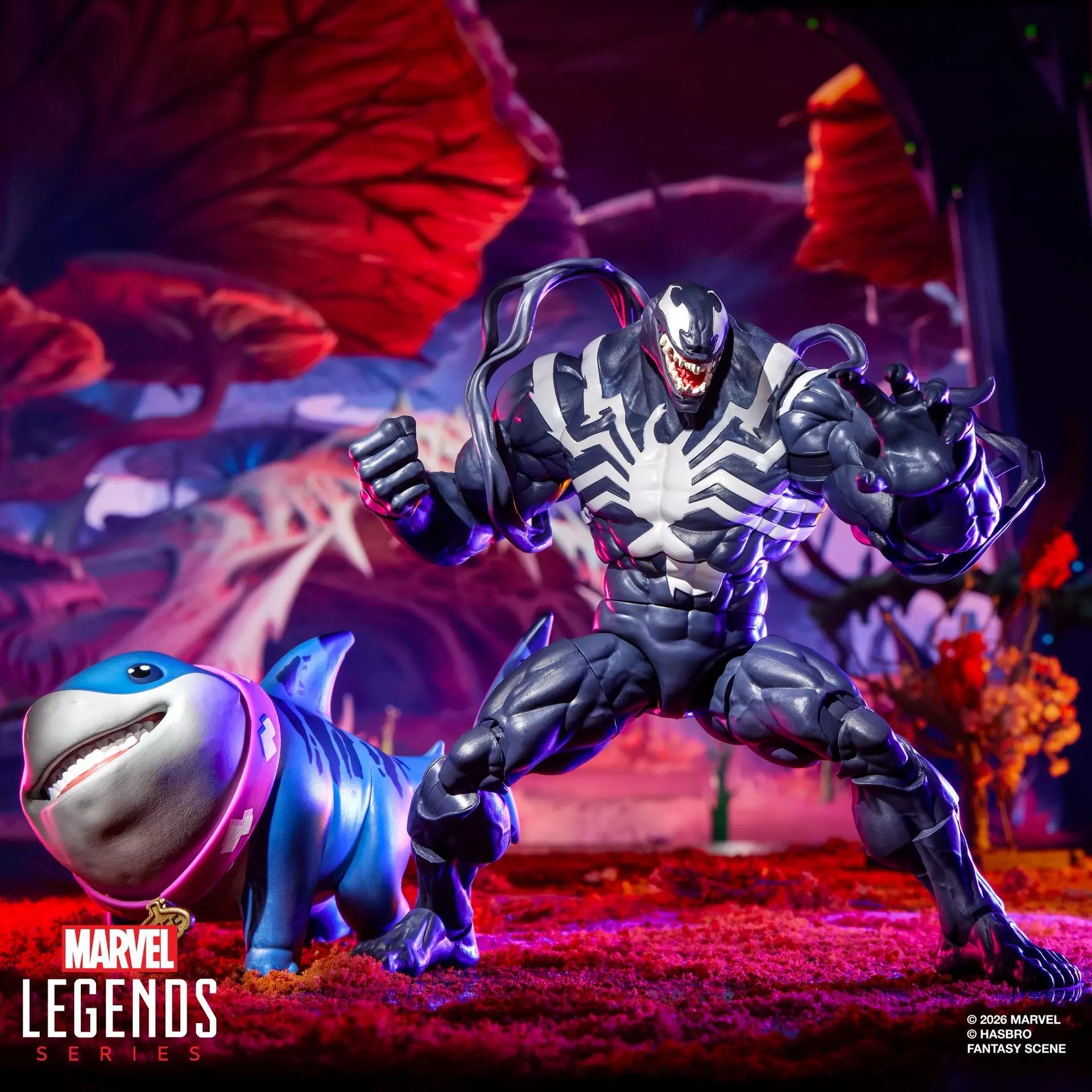 MARVEL LEGENDS MARVEL RIVALS VENOM AND JEFF THE LAND SHARK ACTION FIGURES