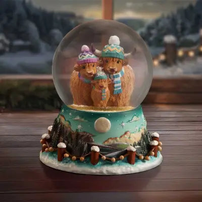 WINTER HIGHLAND COW SNOW GLOBE