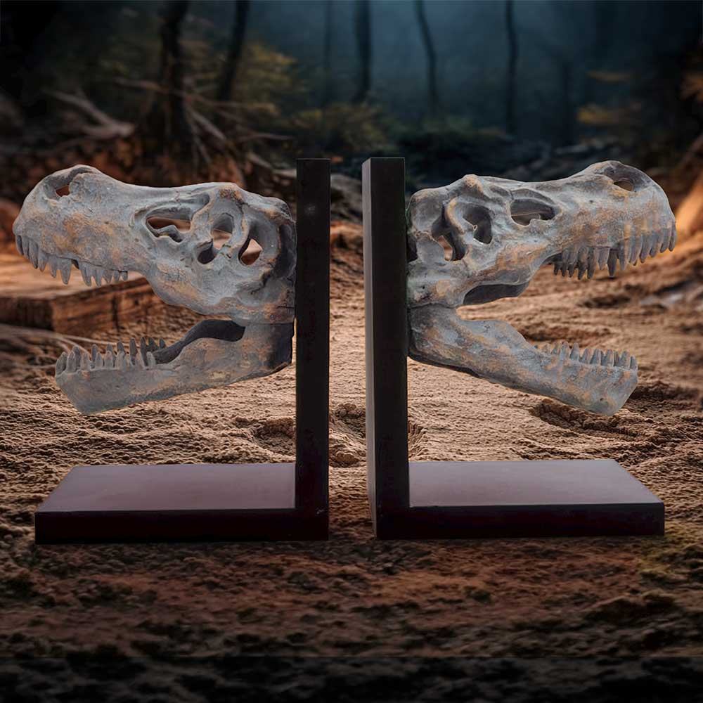 TYRANNOSAURUS REX SKULL BOOKENDS