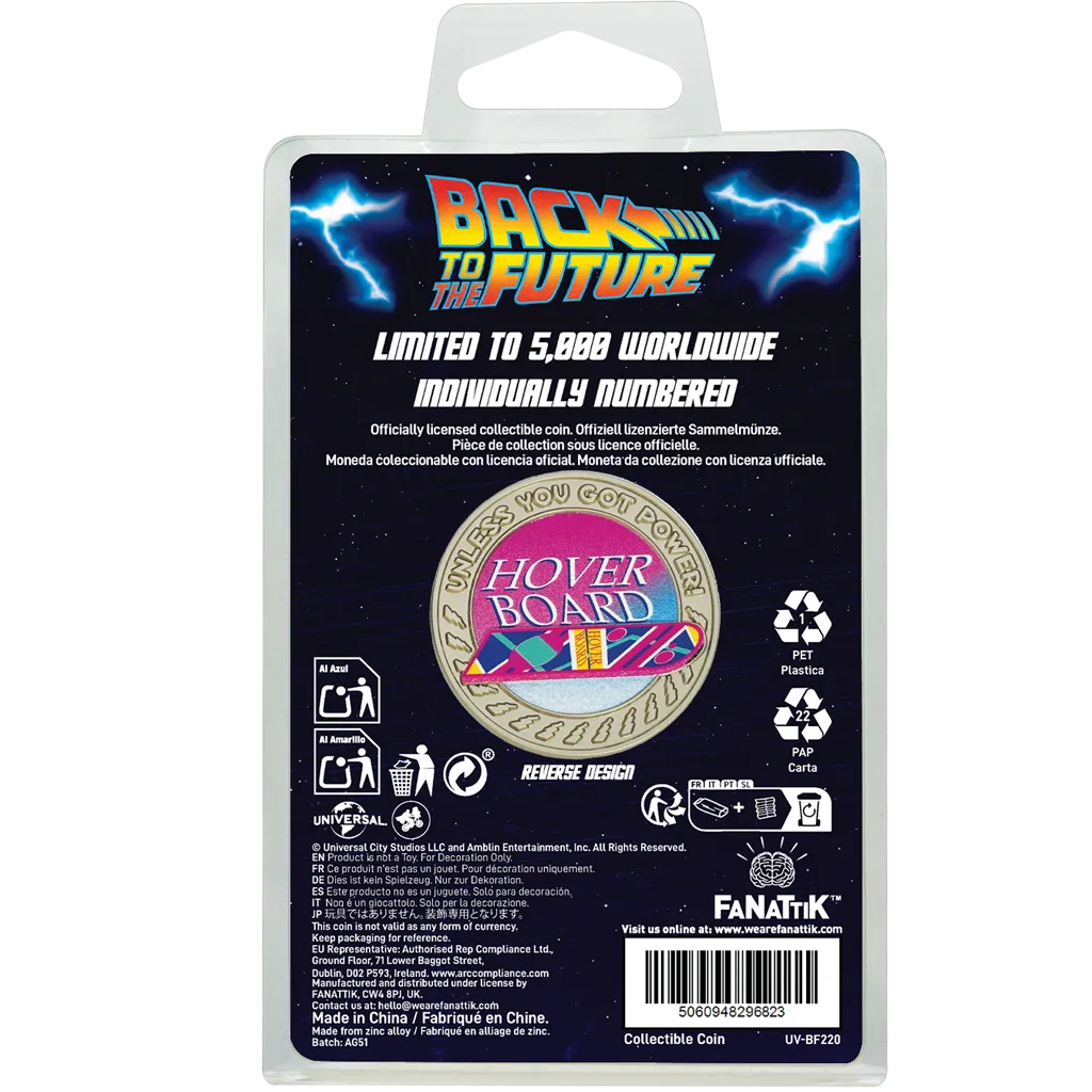 BACK TO THE FUTURE HOVERBOARD COMMEMORATIVE COIN