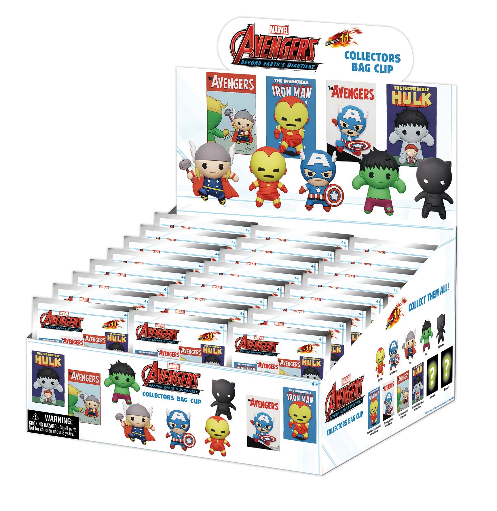 AVENGERS 60TH COMIC COVERS BAG CLIP BLIND BOX DISPLAY (24)