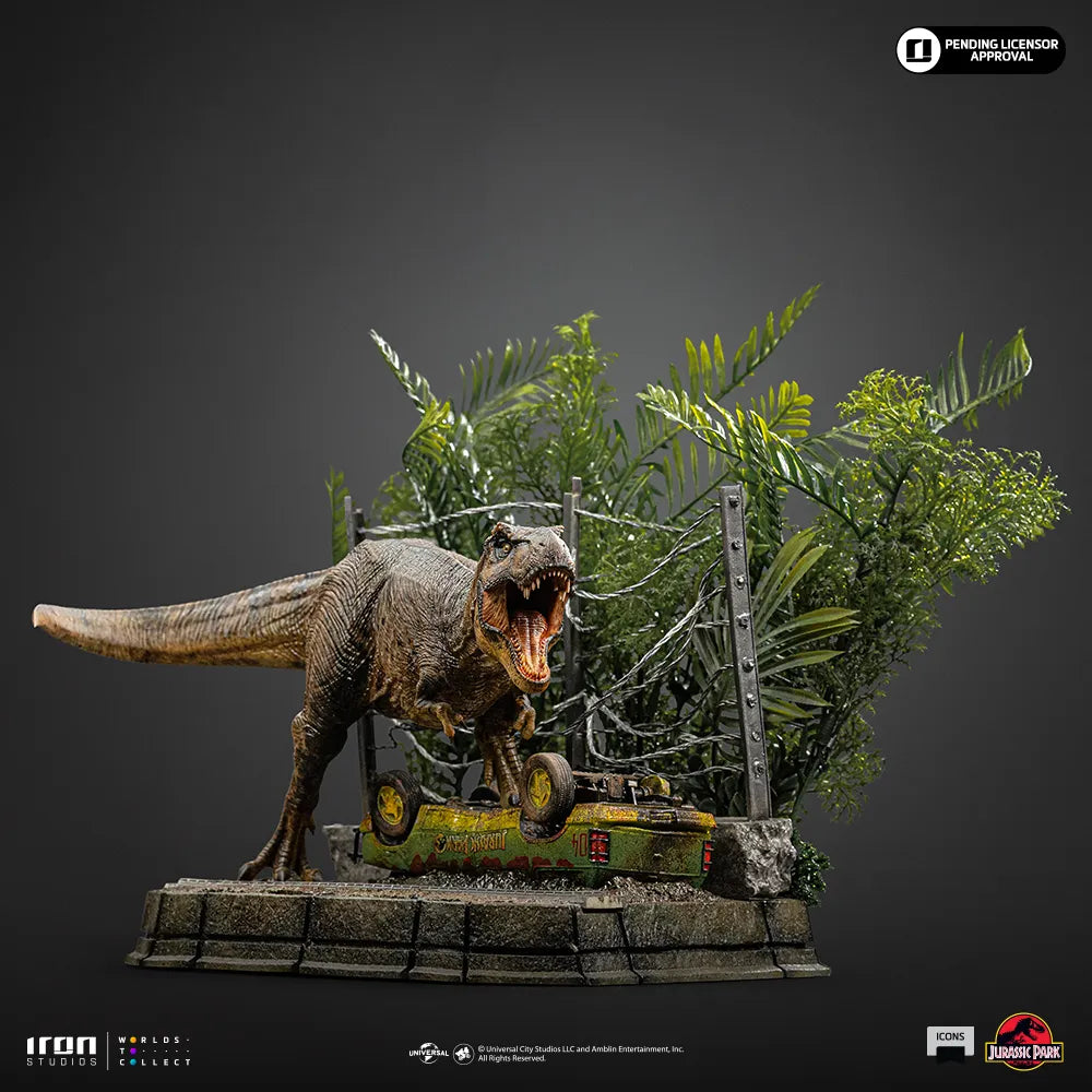 JURASSIC PARK ICONS T-REX BREAKOUT SET A STATUE