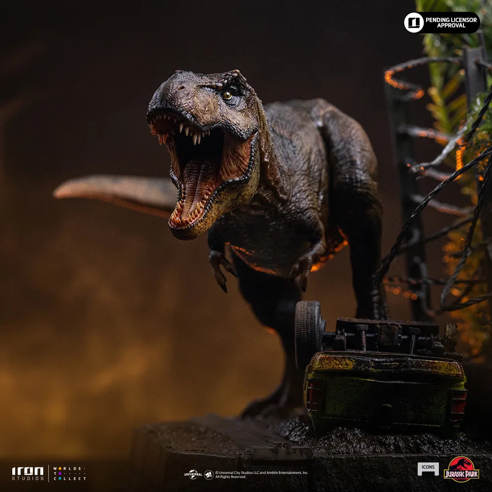 JURASSIC PARK ICONS T-REX BREAKOUT SET A STATUE