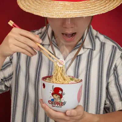 ONE PIECE TONY CHOPPER RAMEN BOWL WITH CHOPSTICKS