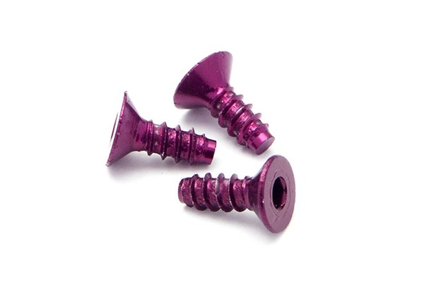 Alu Tp Flat Hd Screw 3 X8Mm Hex Socket/Purple/5Pc