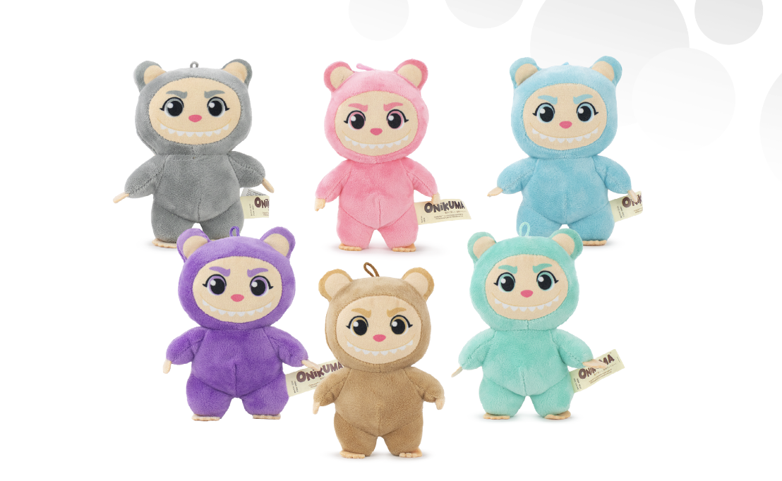 KAWAII - Onikuma  - Assortment of 12 Plushs 6 Models - 17cm