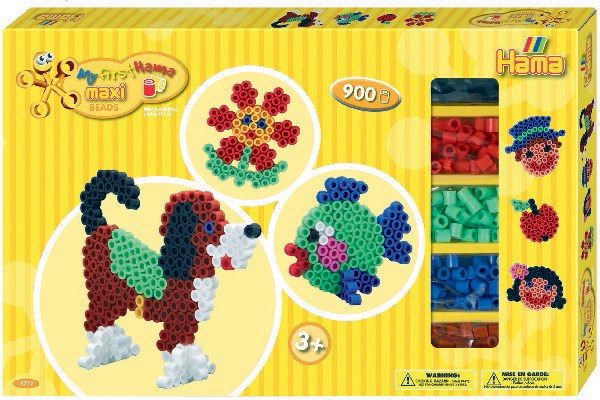 Hama maxi gigant gaveæske gul 900 perler+2 plader