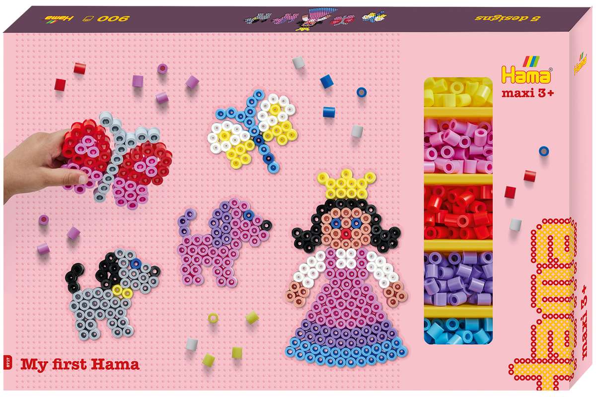 Hama maxi gigant gaveæske m/900 perler+3 plader