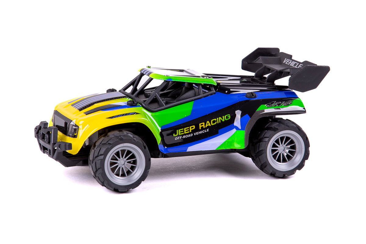 Jeep Racing R/C 1:18 2,4G 3,7V Li-ion, blue/green