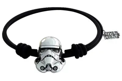 SW STORMTROOPER SILVER BRACELET BLCK RBR