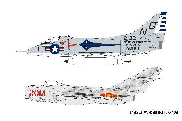 Mig 17F Fresco Douglas A-4B Skyhawk Dogfight Doubl