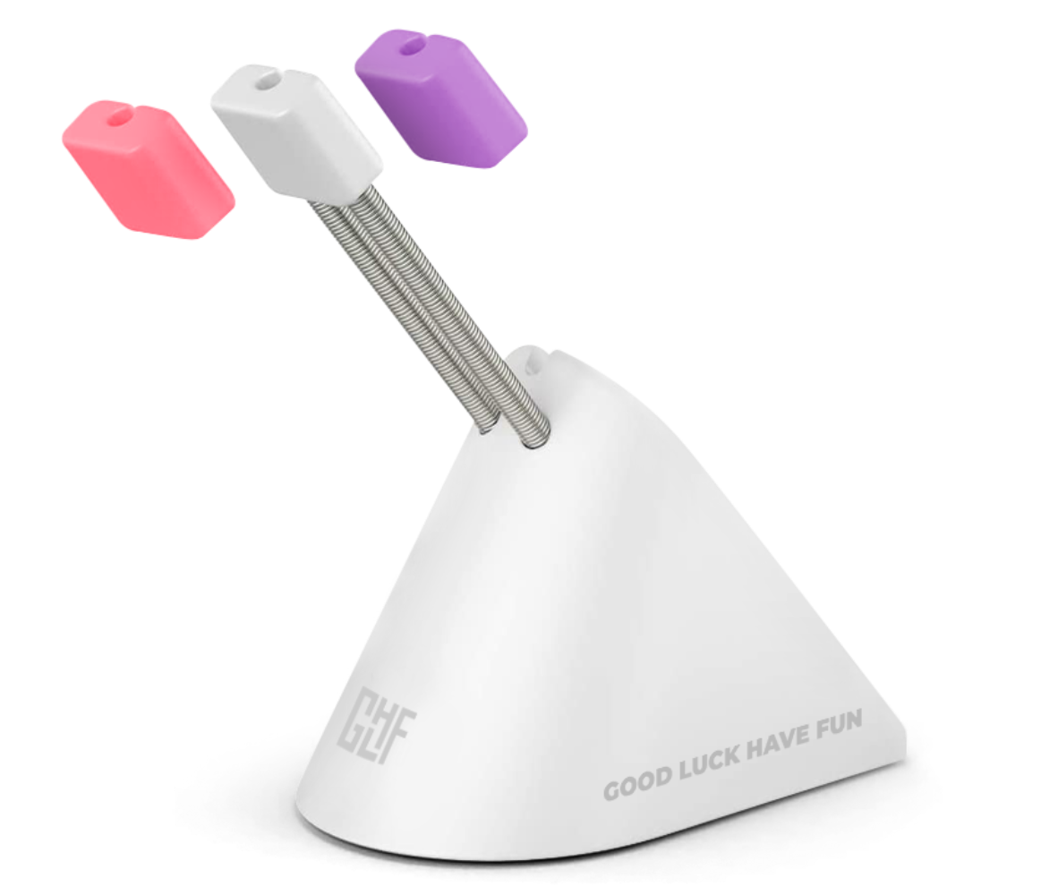 FragON - Tower Mouse Bungee with 3 colorful clips, White