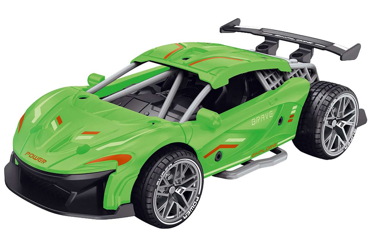 Die-cast pull back car w/sound & Try-Me, green