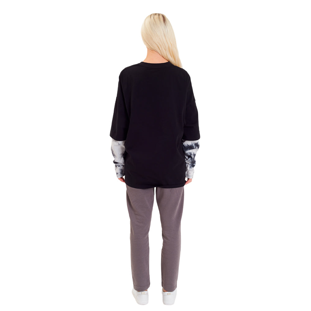FragON tie dye long sleeve T-shirt, grey, S
