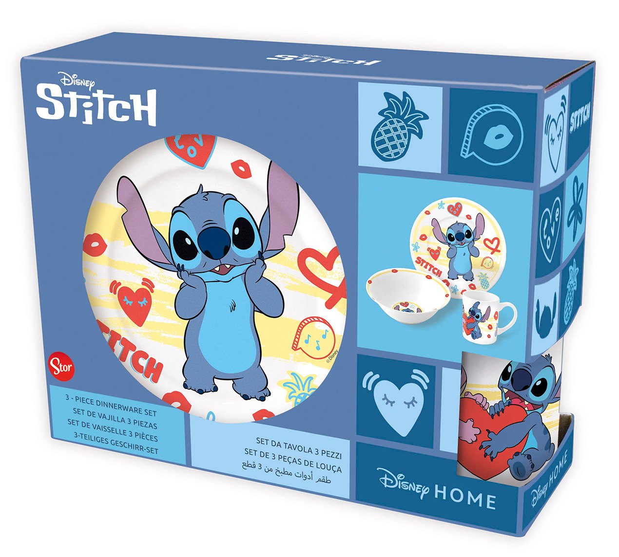STITCH - Set de Vaisselle - Mug 325ml + Bol + Assiette 3pc