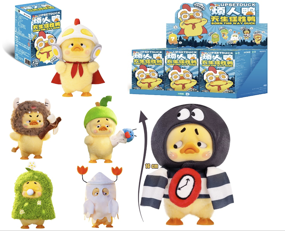 UPSETDUCK - This Way - Display of 6 Ducks 17cm - Mystery Box