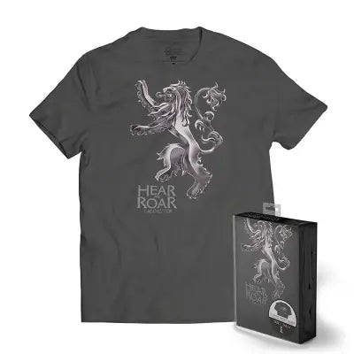 T/S GOT LANNISTER METALLIC LOGO GREY MAN - S