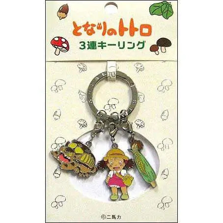 TOTORO MEI-CATBUS-CORN 3 CHARMS KEYRING