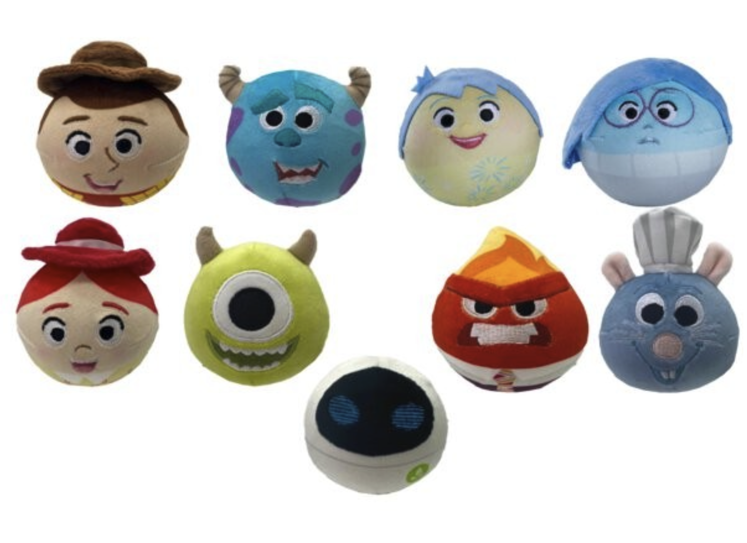 PIXAR - Displayof 9 Memory Foam 'Squashkings' Ball - 8cm