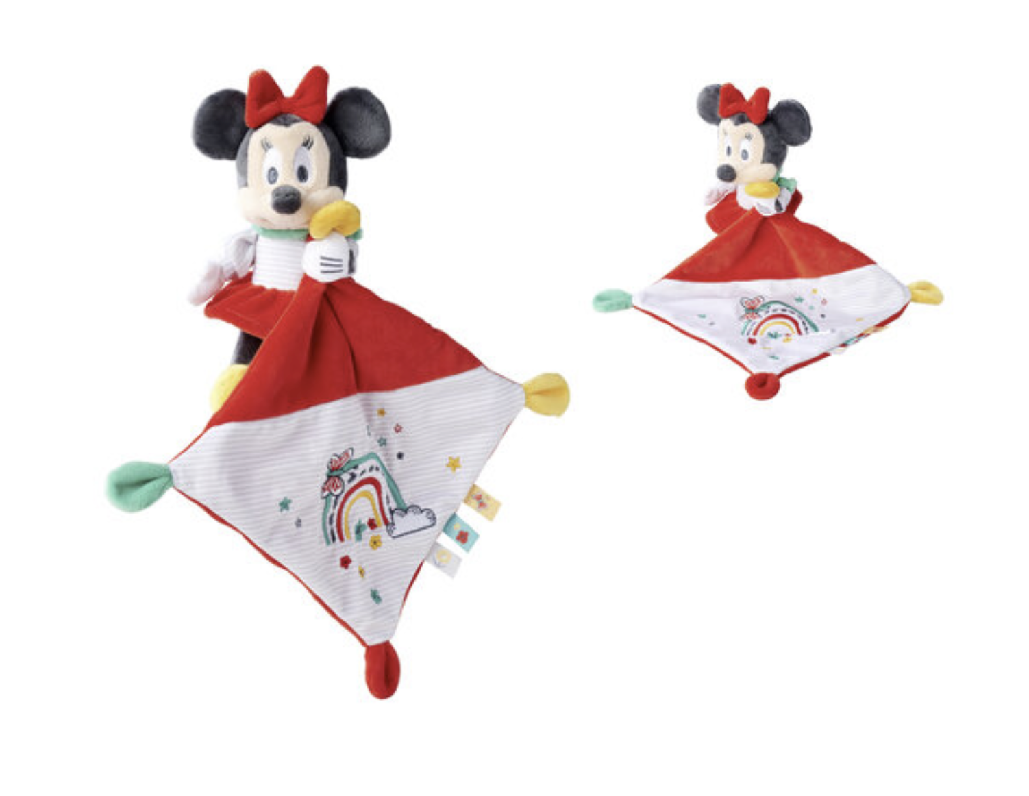 MINNIE - Rainbow - Plush 13 cm + Comforter