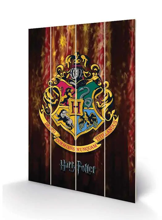 HARRY POTTER HOGWARTS CREST WOOD PRINT