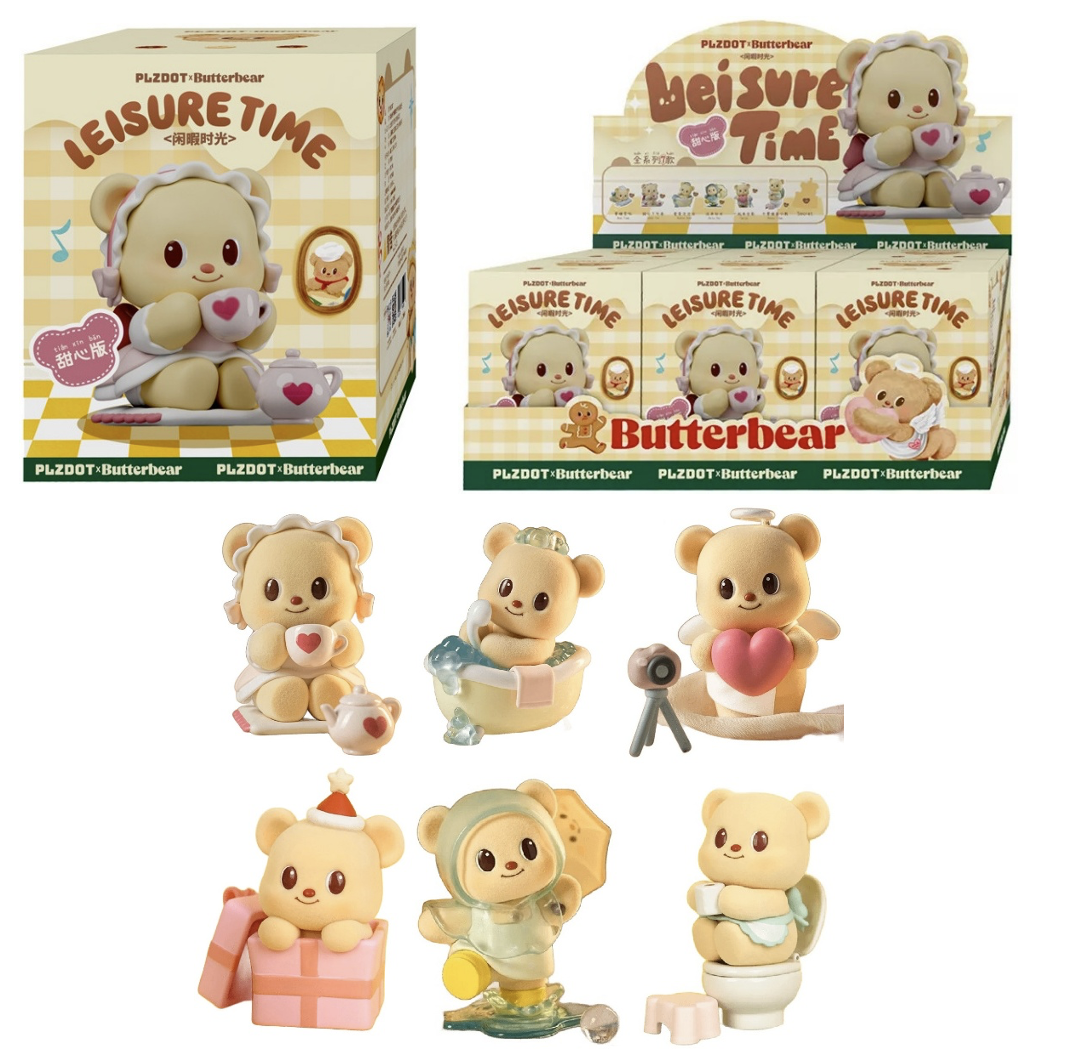 BUTTERBEAR - Leisure Time - Display of 6 Plushs 10cm - Mystery Box