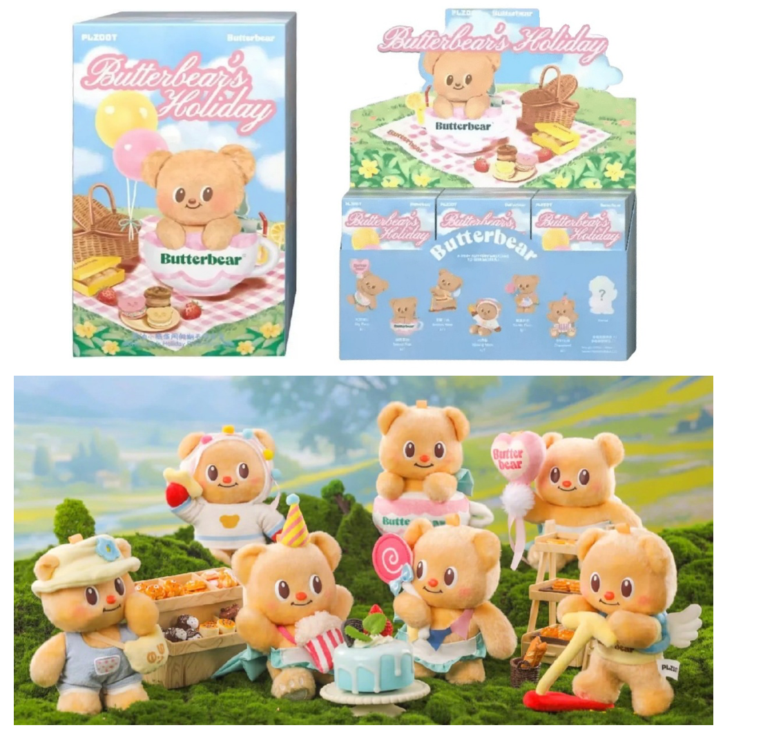 BUTTERBEAR - Party - Display of 6 Plushs 15cm - Mystery Box