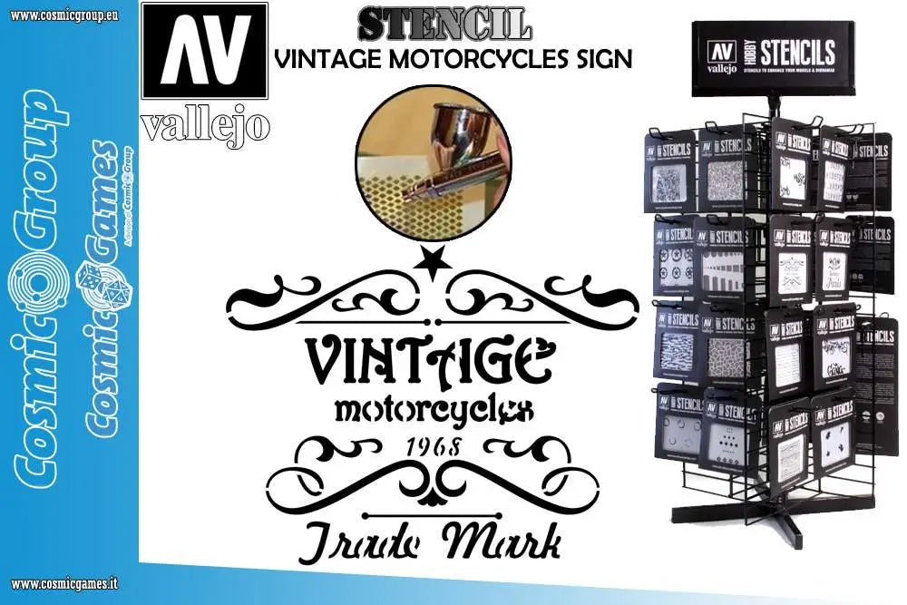 STENCIL STLET005 VINTAGE MOTORCYCLES SIG