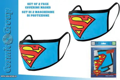 SUPERMAN LOGO FACE DC COVER.MASK SET(2)