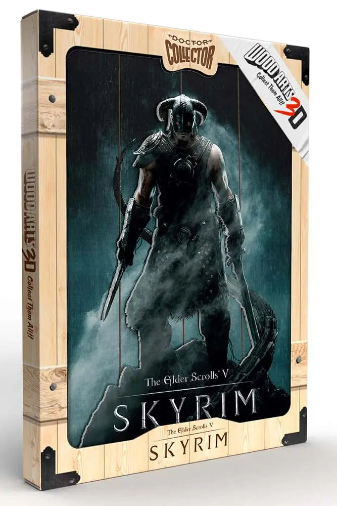 SKYRIM DRAGONBORN WOODEN POSTER