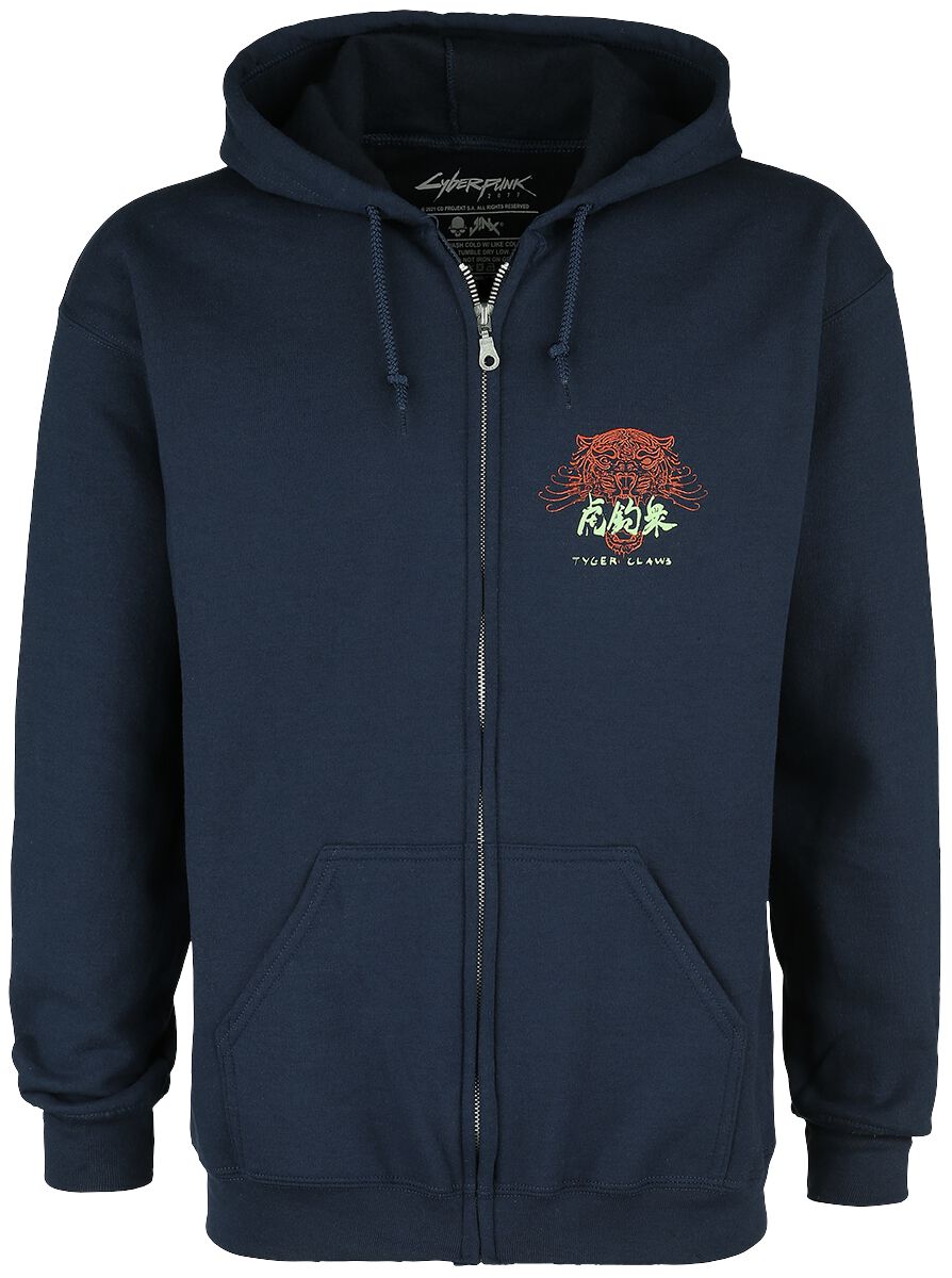 Jinx Cyberpunk 2077 - Tyger Claws For Lyfe Hoodie Navy, Zip - Up, S
