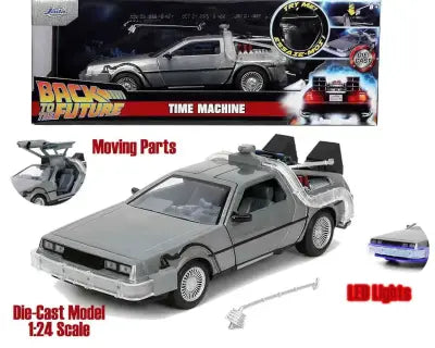Back To The Future Part 1 - 1982 De Lorean DMC 12 - 1:24 Die-Cast Model With Lights