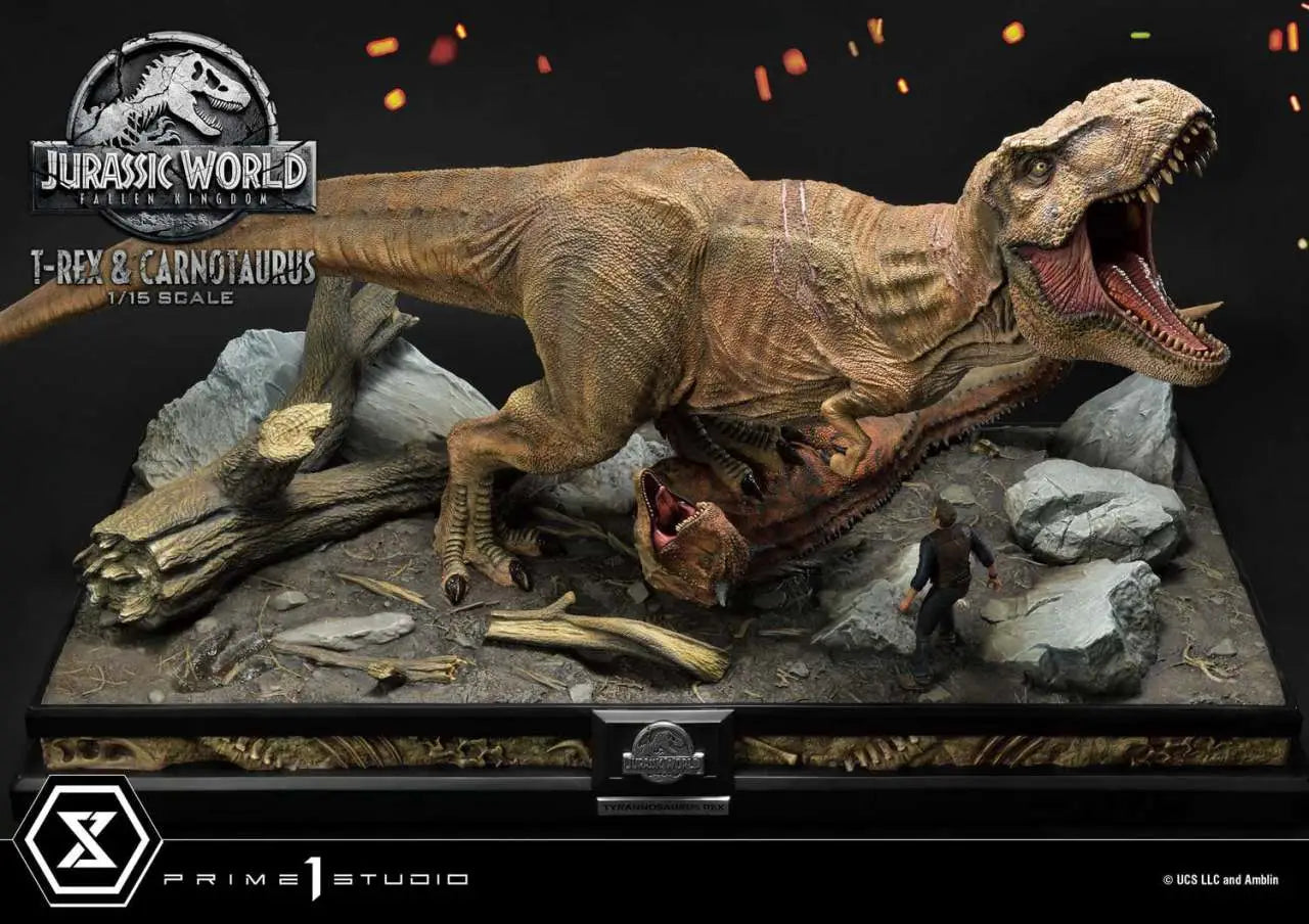 JURASSIC WORLD FK T-REX/CARNOTAURUS STAT