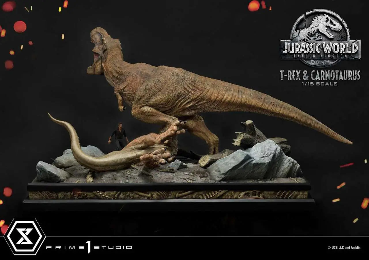 JURASSIC WORLD FK T-REX/CARNOTAURUS STAT