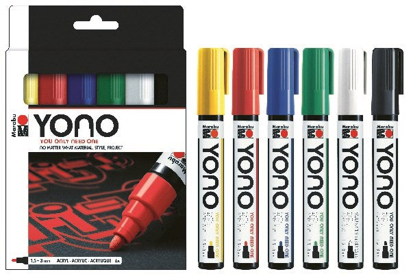 YONO Marker set 6pcs 1,50-3,0mm