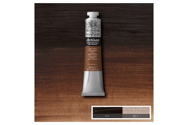 Artisan water mix oil 200ml burnt umber 076