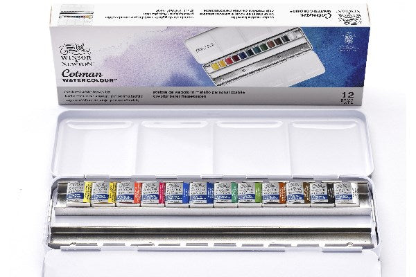 Cotman watercolor 12x―-pan metal box