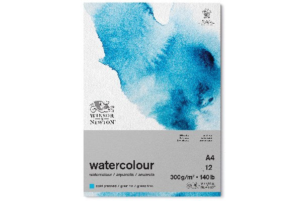 Watercolour pad cold side glued 300g A4 12pages