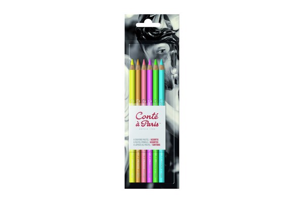 Blister X6 Pastel Pencils Bright Hues