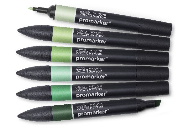 Promarker set, green tones 6pcs