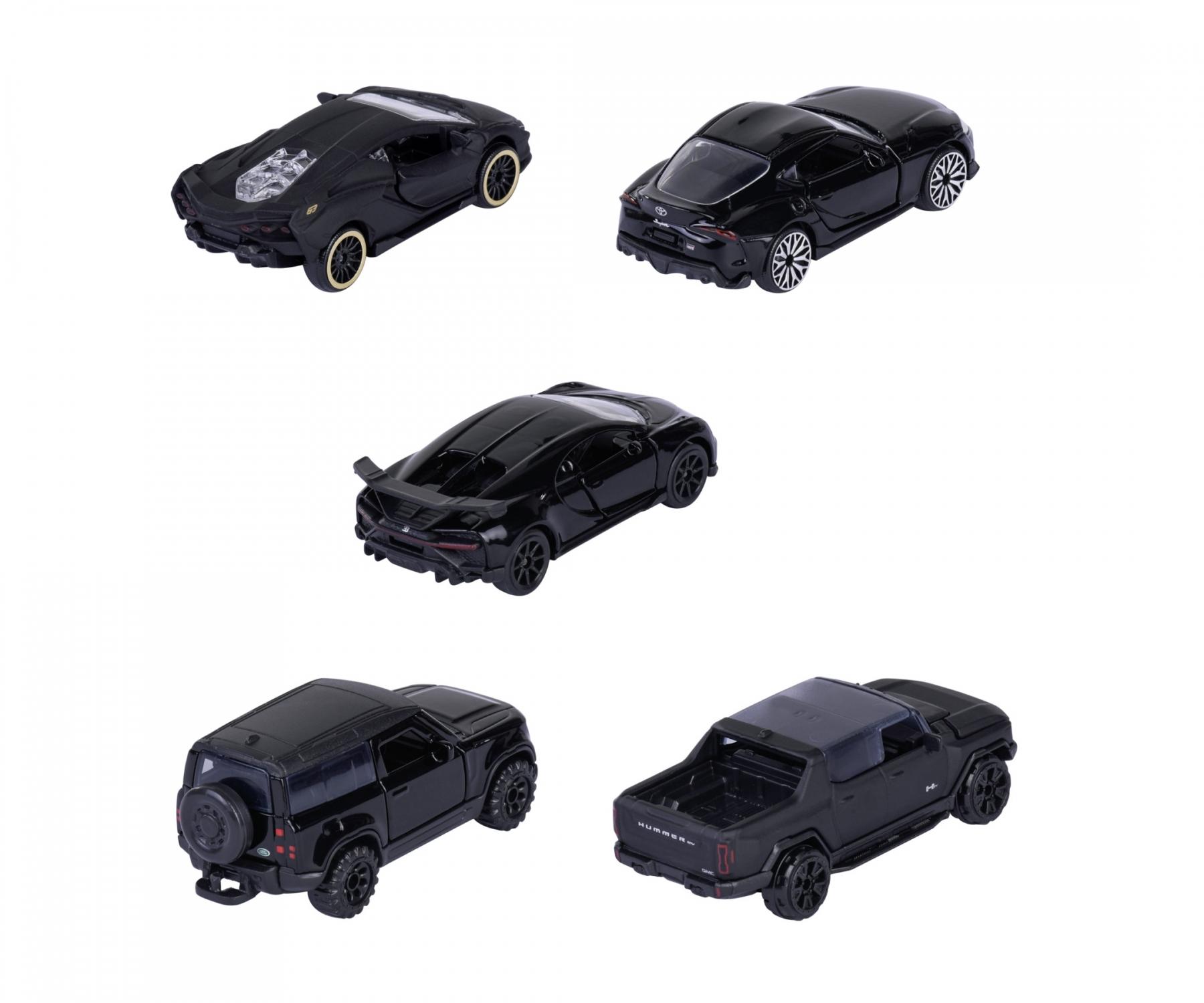 RIDE COOL - Black Edition - Pack of 5 Miniature Cars - 1:64