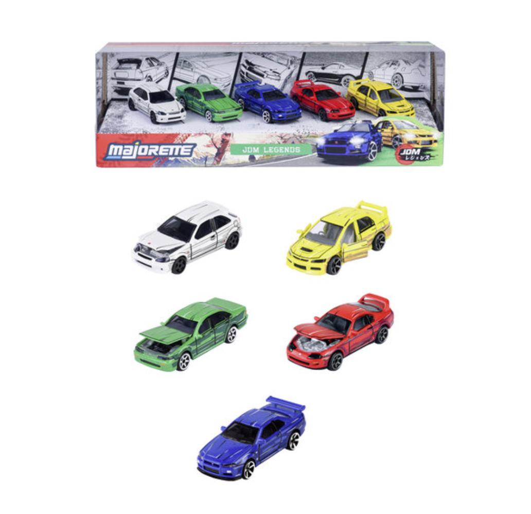 RIDE WILD - JDM Legends - Pack of 5 Miniature Cars - 1:64