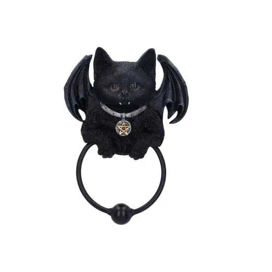 VAMPUSS BLACK BAT CAT DOOR KNOCKER